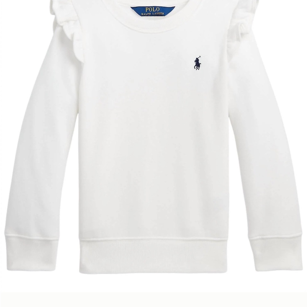 Polo Ralph Lauren White Ruffle Sweatshirt - Picture 2 of 3